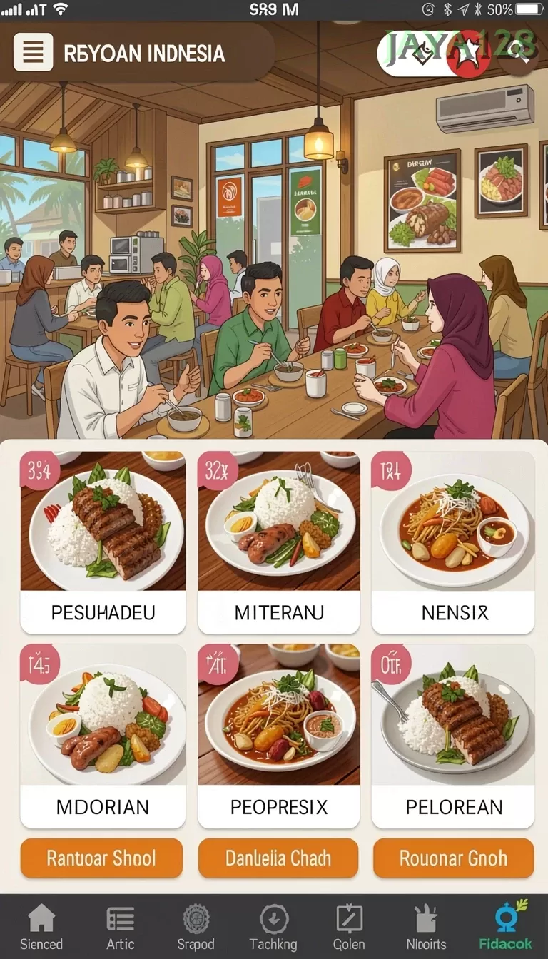 Cuplikan layar HOKI — menu navigasi