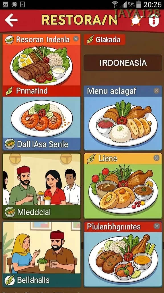 Cuplikan layar 8368SLOT — menu navigasi