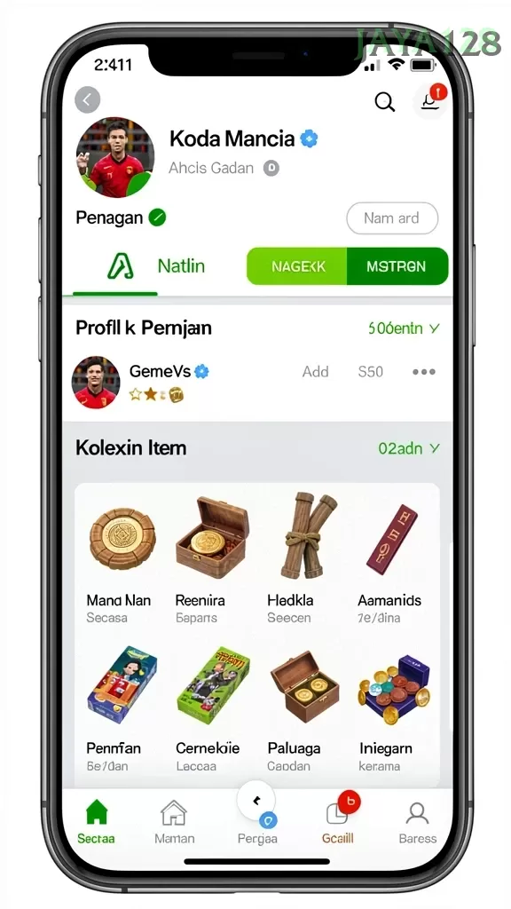 Cuplikan layar 8368SLOT — pengaturan akun